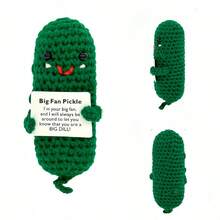 A Creative Crochet Plush Little Duck With Valentine's Day Heart Plush Gift, In Teal Cucumber Style, A Cute Mini Desktop Decoration, Comes With A Front Card, Room Decoration, Suitable As A Gift To Encourage Friends And Colleagues, For Girlfriends, Valentine's Day Gifts, And Various Holiday Presents. - Multicolor - View 11