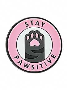 1pc Cute Pink Cat Paw Brooch, Casual Daily Accessory