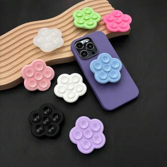 Silicone Suction Cup Phone Grip Holder Stand, Expandable And Collapsible Phone Grip Stand Holder, Hands-Free Mirror Shower Wall Phone Holder Mount For Selfies And Videos