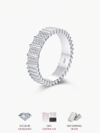  MODIAN D Color VVS1 Square Moissanite Ring 925 Sterling Silver Dazzling Wedding Band Rings For Women Fine Jewelry Gifts