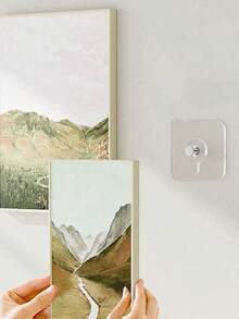 10/20/30/50pcs Transparent Picture Frame Hooks, Heavy Duty Self-Adhesive Wall Hooks For Picture Frames, Traceless Wall Hooks For Photo Albums And Paintings, No Punching Required, Bathroom And Kitchen Wall Hooks, Suitable For Glass/Tile/Wood/Metal Walls - Transparent - View 5