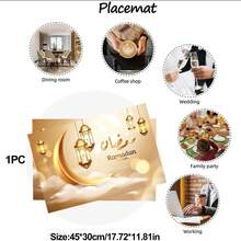 1 pieza Pancarta decorativa con tema de luna creciente dorada - 82.7 * 59.1/70.87*53.15/59.1 * 39.4/39.4 * 29.5 pulgadas, decoración de fiesta con tema de luna creciente, adecuada para decoraciones de fiesta, suministros de fiesta de celebración y regalos para la entrada, la habitación, la decoración de la pared del jardín - Multicolor - Ver 5