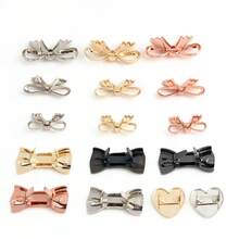 4个可拆卸编织蝴蝶金属装饰标签，适用于服装、皮革、腰带、心形DIY包袋配件