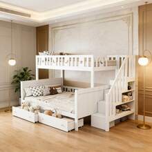 Kids Bed Frames, Headboards & Footboards - White + Solid Wood + 90cm*200cm - View 1