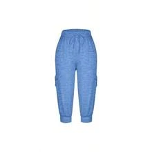 Pantalones Casuales, Pantalones Casuales elsticos Suaves y elsticos de 3/4 de Largo para Mujer con Pantalones Deportivos de Ajuste Regular - inicial - Ver 5
