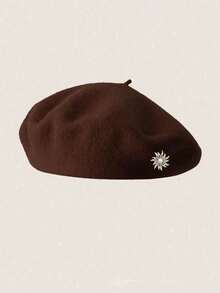 1顶女士贝雷帽，秋冬季，韩版，南瓜贝雷帽，休闲，保暖羊毛 - 彩色 - 查看 10