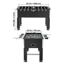 Mesa de futbolín, mesa de futbolín de tamaño estándar de 55 pulgadas, mesa de futbolín de tamaño completo para interiores para el hogar, la familia y la sala de juegos, fútbol con juego de mesa de futbolín, incluye 4 bolas y 4 portavasos - Negro - Ver 10
