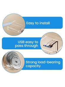 قاعدة حامل كاميرا جدارية عائمة قطعتان/قطعة واحدة، كاميرا مراقبة الحيوانات الأليفة داخلية، رف بدون ثقب، حامل صغير شفاف لاصق للسماعات والنباتات الصغيرة، نوعان من حوامل الجدار المتناسقة - متعدد الألوان - مشاهدة 7