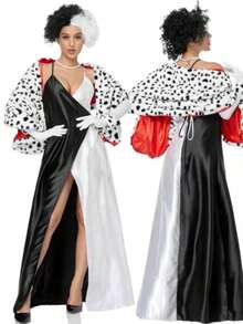 155*42厘米 达尔马提亚豹纹披肩，黑白女巫款，用途广泛，适合日常、派对、舞会等场合，蓬松柔软 - 彩色 - 查看 7