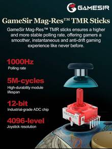 GameSir G7 Pro Wireless Controller, Compatible With Nintendo Switch, PC And Android, Wuchang Luoyu Edition, Microsoft Officially Licensed Wireless Gaming Gamepad, With Charging Dock, Compatible With Series X|S And Windows, Equipped With Magnetic Resistance TMR Joystick, 6-Axis Gyroscope, Hall Effect Micro-Switch Triggers, Four Additional Buttons, 1000Hz Polling Rate, 1200mAh Battery And Four Vibration Motors. - G7 Pro - View 6