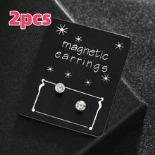 6 Pairs Of Ear Decorations With Silver Inlaid With White Diamonds Of 3/4/5mm. From Daily Elegance To Eye-Catching At Parties, These Multi-Sized Diamond Ear Decorations Are Perfect As Holiday Gifts. - Multicolor - View 14