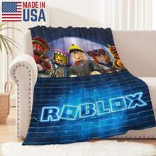 1pc Game Cartoon Print Flannel Blanket, Soft Polyester Fiber Blanket, Suitable For All Seasons, Comfortable Bed Sheets, Sofas, Camping, Travel, Office Essentials, Perfect Holiday Gifts, Couple Gifts, Multiple Sizes To Choose From, Pet Friendly Home Decoration, Party Decoration, Lightweight And Durable Design, Modern Style, Pet Owner's Choice - 彩色 - 查看 6