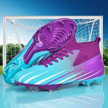 1 Pair Football/Soccer Shoes For Match & Training, Low-Top, Soft For Outdoor Grass Field, Lace-Up, Anti-Slip, , Olive Spikes, AG/FG Cleats, Lightweight High-Performance Anti-Slip Design, Professional Soccer Boots, Multiple Colors Available - Purple Moon - View 6