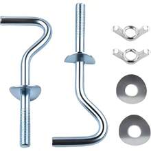 2 ganchos para hamacas, ganchos de zinc galvanizados, resistentes de metal para interiores y exteriores, ganchos plateados de repuesto para agujeros de soporte de 1 - 1/4 a 2 pulgadas, accesorios de - plateado - Ver 10