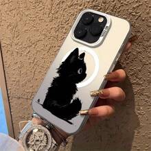 Funda de teléfono adecuada paraiPhone17 aire/16e/15/14/13/12/11Pro, Promax, Plus, para SamsunggalaxiaS21PLUS/S23/S23FE/S23PLUS/S23ULTRA/S24/S25/S24PLUS/S25PLUS/S24ULTRA/S25ULTRA, compatible con 12/.12PRO/12ULTRA//13/.13PRO/13ULTRA/14/.14PRO/.14ULTRA/15/.15PRO/12 veces12S/15SPRO/Redmi K60/Redmi.K60ULTRA/RedmiK80PRO, Panel Trasero Láser Personalizado Colorido Mejorado + Marco de Color Contrastante + Adsorción Magnética, ConvenienteCómodo - Plateado - Ver 1