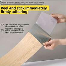 25 Packs/50 Packs Of 3D Wood Grain Vinyl Floor Tiles, Measuring 15.75 Inches X 5.91 Inches, Can Be Torn And Pasted PVC Floor Stickers, Removable And Reusable, Suitable For Home Decoration, Living Room, Bedroom, Dining Room, Dormitory, Etc. - 灰色 - 查看 6