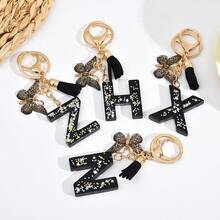 1pc Resin Letter Keychain, Initial Car Key Chain, Cute Colorful Letter Tag Bag Charm Keyring, Gift & Souvenir, Accessory, Y2K Gothic Style Backpack Lanyard With ID Holder, Car Accessories
