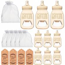 Quà tặng mở nắp chai cho tiệc mừng em bé, đồ dùng tiệc tiết lộ giới tính, mở nắp chai và hộp quà tặng, đồ lưu niệm trang trí cho bé trai hoặc bé gái - trắng - Xem 10