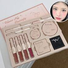 QIBEST New Heart & Butterfly Makeup Set - Lip Gloss, Blush, Eyeshadow, Powder, Eyebrow Pencil, Eyeliner - Easy To Match Different Makeup Looks, Perfect Gift - 套盒 - 查看 7