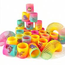 12/24/36/48pcs Autumn/Winter Rainbow Party Gifts, Mini Plastic Toys, Random Shapes & Colors, Stress Relief Spring Mini Elastic Toys, Suitable For Boys & Girls Birthday Gifts, Carnival Prizes, Birthday Gift Bag Fillers, Gift Bags - Multicolor - View 5