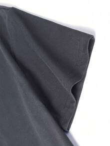 男童休闲趣味印花圆领短袖T恤，夏季 - 深灰色 - 查看 4