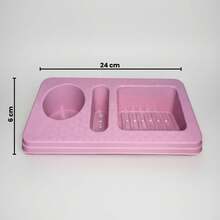 Kit de Baldes 7,5 Litros Para Limpeza + Porta Detergente Organizador de Pia Uso Doméstico - 2 Baldes + 1 Porta Detergente Rosa BB - Visão 5