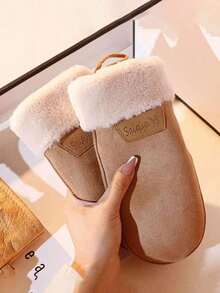 2pcs Women's Suede Fleece Gloves, Warm Windproof Touchscreen Gloves Driving & Cycling In Autumn/Winter - Màu Khaki - Xem 5