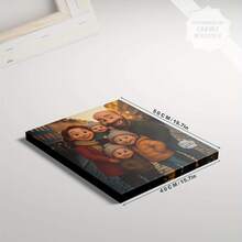 定制卡通风格帆布画 - 将您的照片变成可爱的卡通艺术品,现代家庭肖像礼物,适合母亲节、父亲节、生日 - 卡通照片带边框,制作简单,适合家庭 - 彩色 - 查看 20