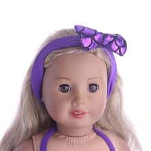 18" Girl Doll Purple Mermaid Swimsuit + Beach Sandals Set (Doll Not Included) - Multicolor - View 5