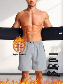 TAILONG Men Waist Trainer Trimmer Tummy Control Compression Shapewear Body Shaper Sweat Belt - 黑色 - 查看 7