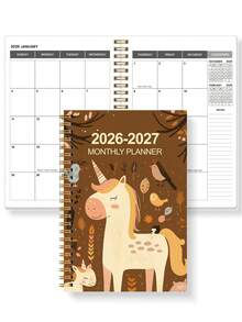 1本2026年1月至2027年12月A5尺寸（5.7英寸 x 8英寸）周/月计划本，时间可视化，每日日程笔记本，月计划本，学年笔记本，提高效率，学校及办公用品，男士礼物，圣诞礼物 - 彩色 - 查看 9