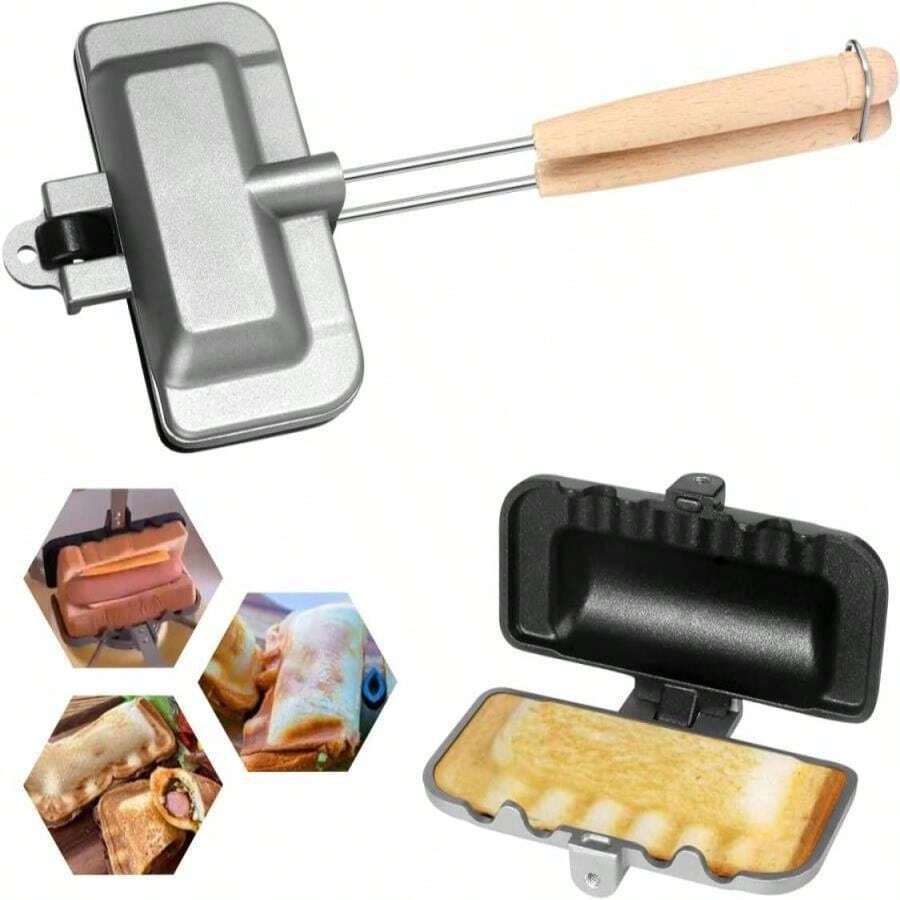 Hot Sandwich Maker, Hot Dog Toaster, Double-Sided Sandwich Baking Pan, Double Sided Frying Pan, Grilled Cheese Maker Nonstick Sandwich Maker Flip Grill Pan For Breakfast Pancakes, Toast, Omelets - MàuA - Xem 1