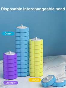 6-42 Pieces Of Disposable Toilet Brush Wall-Mounted Home Toilet Bathroom Cleaning Replacement Head Magic Device - Purple Lavender Replacement Brush Head (handle base not included) - View 2
