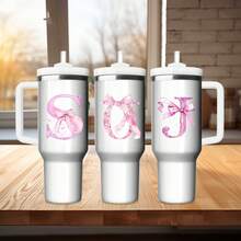 26pcs UV DTF Transfer Stickers, Pink Bow Letter A-Z, 2.75 Inch Waterproof 3D Crystal Stickers, Suitable For Libbey Glass Jars, Mugs And DIY Crafts - Multicolor-style 2 - View 5