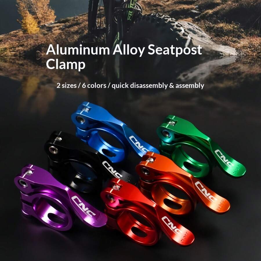 31.8mm Aluminum Alloy Seatpost Clamp, 34.9mm Quick Release Lockable Seatpost Clamp, Mountain Bike Seatpost Clamp Bicycle Accessories - Multicolor - View 1