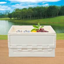 SENDERPICK 65L Folding Storage Container Storage Bins Box For Picnic Foldable Camping Storage Container - Beige White - View 3