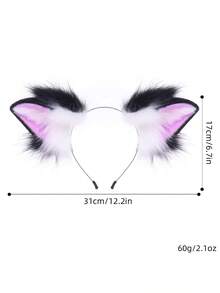 可爱多彩猫耳手工动物头箍，拼接毛绒耳朵角色扮演头饰，情人节服装 - 發箍 - 查看 8