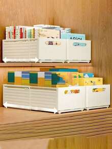 1个可伸缩折叠家用厨房收纳盒，可扩展抽屉式储物盒，适用于食品储藏室、橱柜、宿舍、零食、配件等。 - 白色 - 查看 1