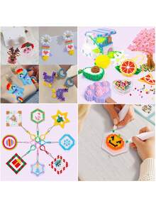 24 Colors, Approx. 6000pcs Mini Beads Craft Set - Safety Pin Beads Kit, 3D Pixel Mosaic Fuse Beads, DIY Craft Decoration Set, High Quality Fusible Glass Beads, Suitable For Creative Art Projects And Home Decor