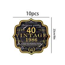 10pcs/20pcs/30pcs/60pcs Black & Gold Retro 40th Birthday Party Tableware Set, 1986 Themed 40th Birthday 9-Inch & 7-Inch Disposable Paper Plates And 9oz Paper Cups Party Supplies, 40th Anniversary Paper Plates & Cups, Suitable For Men And Women, Anniversary Single Birthday Party Decorations - Multicolor/1986 - View 12