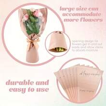 10/20pcs Kraft Paper Flower Packaging Bags, Bouquet Sleeve Bags, Suitable For DIY Wedding, Birthday, Valentine's Day Gifts