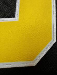 Men's Embroidered Hockey Jersey, Black Casual V-Neck Long Sleeve T-Shirt, Party & Sports Wear