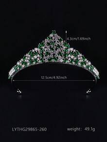 1 vương miện cô dâu nhiều màu, vương miện công chúa pha lê, tinh tế cho sinh nhật, Halloween - Bạc - Xem 7