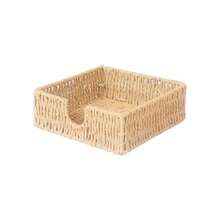 1 pieza Portanachos, para mesa, cesta de servilletas, portanachos de ratán para cocina, bandeja de mimbre para servilletas, servilleta cuadrada tejida a mano de jacinto de agua - Caqui - Ver 3