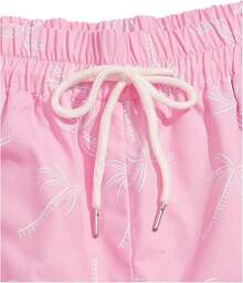 Men's Boho Paisley Print Drawstring Waist Summer Shorts With Pocket - Pink Tropical - View 9