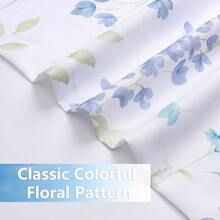 Semi Sheer Floral Window Curtains 84 Inches Length For Living Room, Colorful Flowers Blossom Print Farmhouse Rod Pocket Watercolor Window Treatment Drapes For Bedroom(2 Panels, 55inchx84inch, Blue),55inchWx84inchL(Packof2),BlueFloral - 藍花 - 查看 6