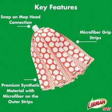 Libman Wonder Paquete de Recambio - para una Limpieza Potente - Tres Cabezales de Repuesto absorbentes para mopa húmeda para Madera Dura, Azulejos, Vinilo, Lavable a máquina, 11,5 Pulgadas(29.21 cm) - Multicolor - Ver 8