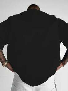 Men's Plus Size, L-XXXXXL, Bingo & Lottery Game Pattern T-Shirt - Black Short Sleeve Round Neck, Breathable Cotton, Machine Washable, Stylish Black T-Shirt, Casual Clothing, Summer Men's Clothing, Suitable For Outdoor Sports T-Shirt - Black - View 3