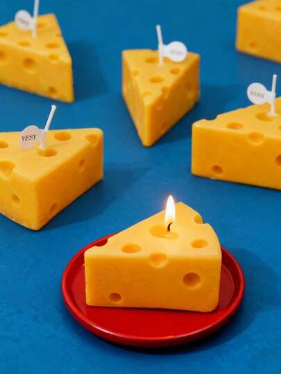 1pc Handmade Scented Cheese Wax Candle, Suitable For Meditation, Stress Relief And Mood Elevation - Perfect Desktop Photography Prop, Birthday Gift, Room Decor, Graduation Gift