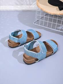 1双女童露趾凉鞋，软底，时尚，韩版，公主风，学生款，百搭，夏季款 - 淺藍色 - 查看 6
